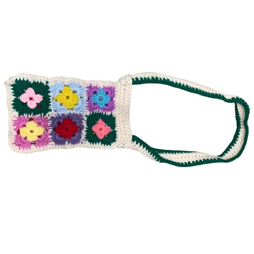 Handmade Crochet Granny Square Floral Mini Crossbody Shoulder Bag Boho
